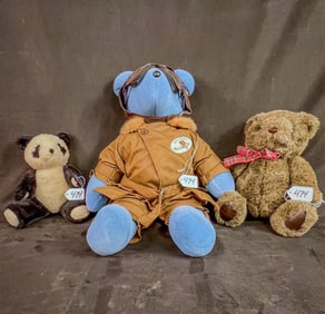 3 Vintage Teddy bears, Steiff, Gund, North American Bear Co.