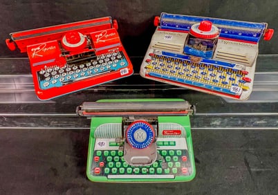 Group of 1950's Tin Litho Toy Typewriters