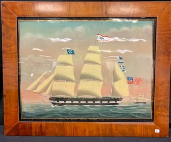Petrus Cornelius Weyts Back painted Glass Painting of Saxony of Boston C1842