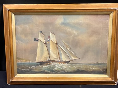 Nautical English Oil on Canvas c1880/90's Signed N B