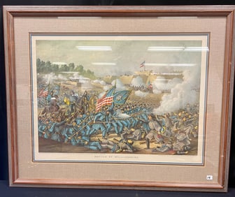 Kurz and Allison Chromolithograph of the Battle of Williamsburg c1893