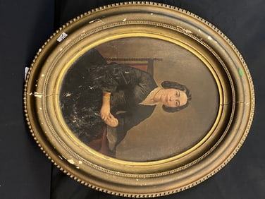Oil on Board of Civil War Widow c. 1860s