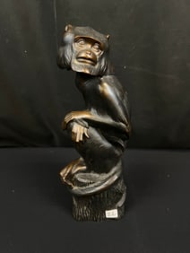 Sigismund Wernekinck Bronze Sculpture of Monkey, Signed C 1900