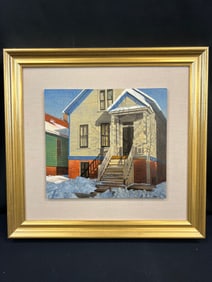 David Lenz Photorealistic Oil on Masonite, Signed c.1993