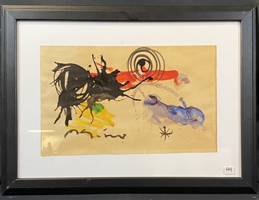 Joan Miro Original Painting on Paper c1960's