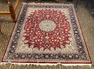 Hand Tied Persian Finely Knotted Room Sized Rug Artist Signed