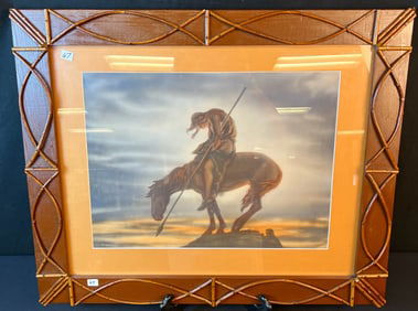 A Turn of the Century Adirondack Style Frame with The End of the Trail