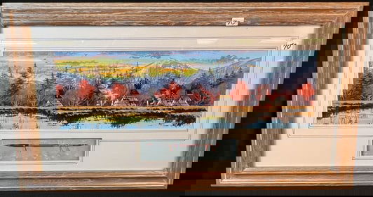 A Roger Flythe Acrylic Indian Painting