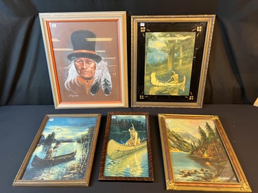 A Group of Five Indian Lithographs