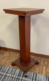 Mission Arts and Crafts Tiger Oak Plant Pedestal