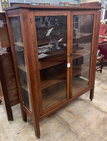 Mission Arts and Crafts Double Door China Cabinet