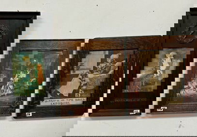 Three Mission Arts and Crafts Fumed Oak Framed Prints