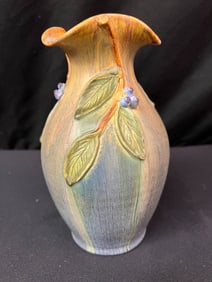 Mission Arts and Crafts Style Ephraim Wild Blueberry Vase