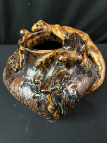 Mission Arts and Crafts Style Salamander Stoneware by Thomas Mancuso