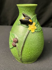 Mission Arts and Crafts Style Ephraim Bee and Blackberry Vase