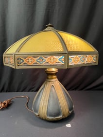 Bradley and Hubbard Pottery Panel Lamp Mission Arts and Crafts Lighting
