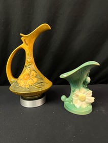 Roseville Ewer and Cornucopia