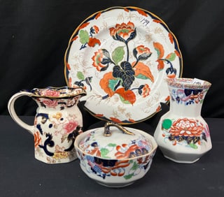 An Early Mixed Group of Gaudy Welsh China