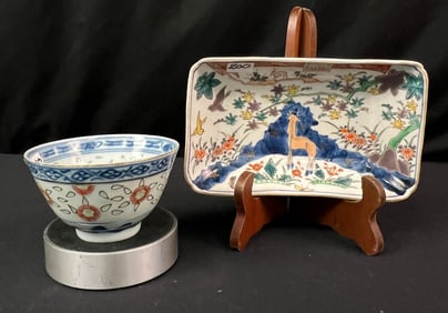 A Chinese Imari Bowl and a Rice Bowl