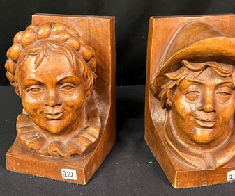 Black Forrest Busts of a Man and Woman Artist Signed