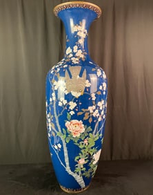 Antique  Meiji Period Cloisenette Palace Vase c1890's