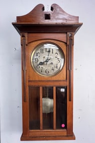 Art and Crafts European Mahogany Wall Regulator Clock