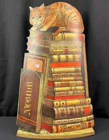 Piero Fornasetti MCM Cat & Books Metal Umbrella Stand c1955