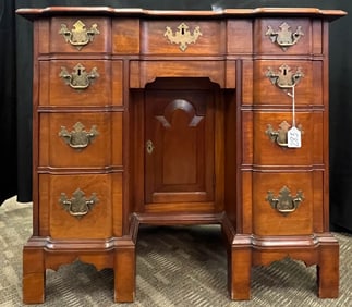 Late 18th Early 19th Century Serpentine Knee Hole Desk In Cherry