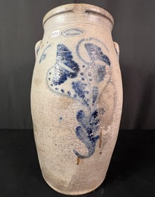 C. Hermann & Co. Milwaukee Stoneware Decorated Butter Churn