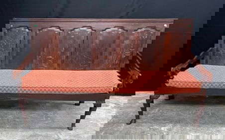 Antique English Oak Armed Pub Bench c1720/30's