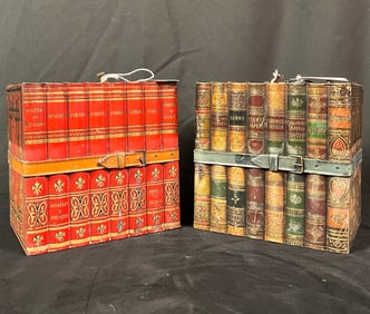 Antique Advertising Huntley and Palmers Book Shaped Tin Biscuit Boxes c.1901