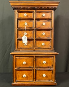 Outstanding Folk Art 12 Drawer Spice Cabinet 1840's-1850's