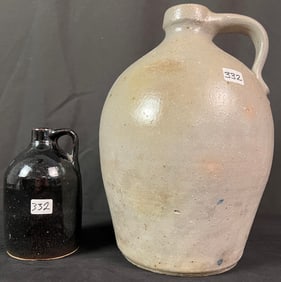 Two Early Jugs One is Signed J.B. Maxfield Milwaukee c1854-1858