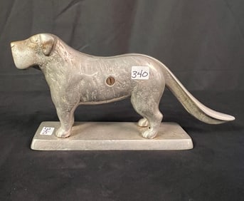 Antique Nickle Over Cast Iron Dog Nutcracker