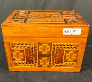 Folk Art Heavily Inlaid Letter or Storage Box