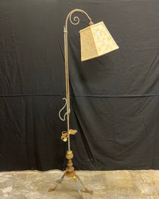 A 1900-1920 Fancy Scroll Bronze Bridge Lamp