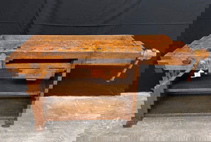A 1800s Maple and Chestnut Multipurpose Work Bench