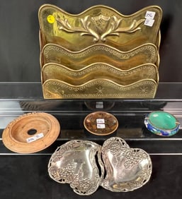 An Art Deco Brass Ball Lamp, A Brass Letter Organizer, and More.