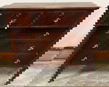 Antique Flamed Mahogany Chest Of Drawers c1840/50s