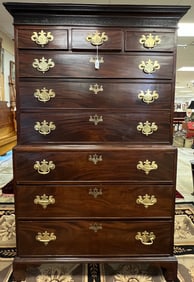 18th Century Chinese Chippendale Highboy In Mahogany C.1760