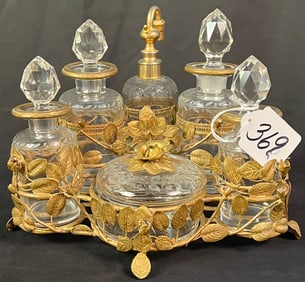 A French Crystal Bottled Vanity Set C.1900's