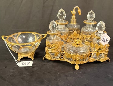A French Crystal Bottled Vanity Set C.1900's