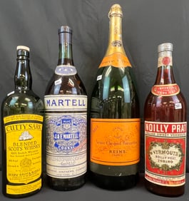 Four Large Display Liquor Bottles