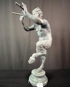 Antique Italian Grand Tour Bronze Statue of Pan C1880's