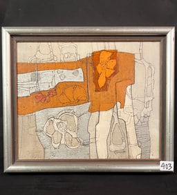 Ida Ozonoff Abstract Oil on Wood