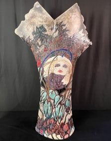 Susan and Steven Kemenyffy 4 ft Raku Vessel c1980's