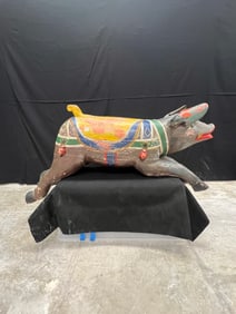 A Folk-art Hand Carved Carousel Boar