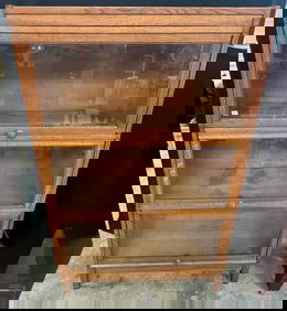 Three Section Oak Stacking Bookcase