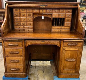 A High Grade Rotary Oak Rolltop