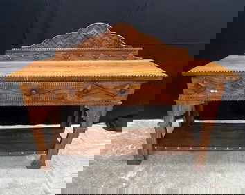 Chip Carved Oak Buffet